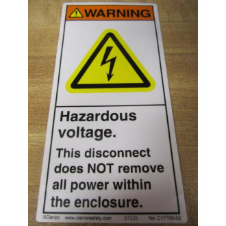 Clarion C17100-02 Label C1710002 (Pack of 4)