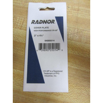 Radnor 64005014 Cover Plate 2" x 4-14" CR-39 (Pack of 5)