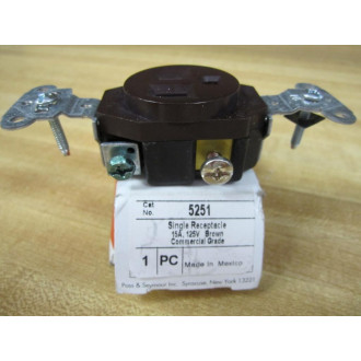 Pass & Seymour 5251 Single Receptacle (Pack of 3)