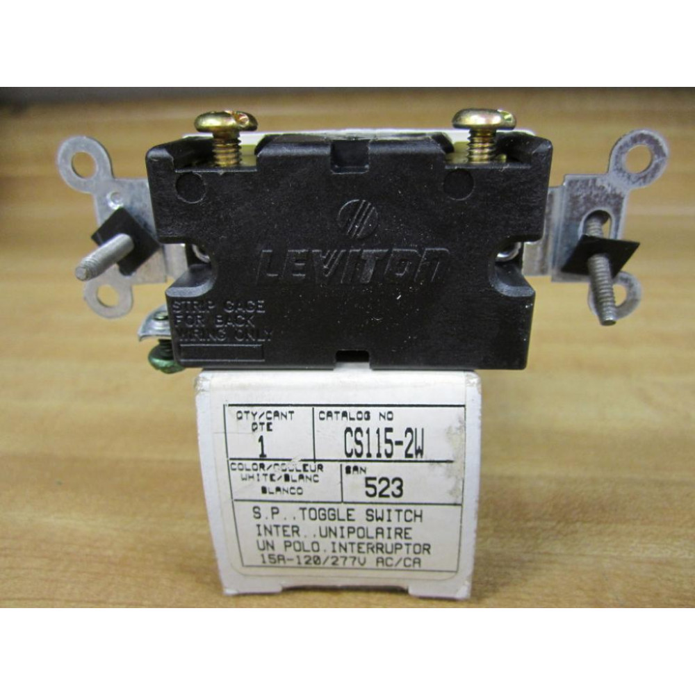 Leviton CS115-2W S.P. Toggle Switch CS1152W (Pack of 4)