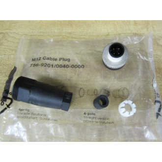 Wago M12 Cable Plug 756-82010040-0000
