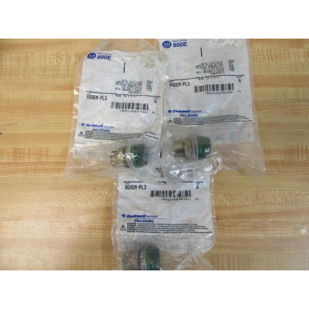 Allen Bradley 800EM-PL3 Pilot Light Operator 800EMPL3 (Pack of 3)