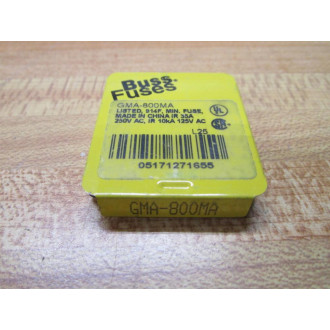 Buss GMA-800MA Bussmann Fuse Cross Ref 6F096 Fine Wire (Pack of 10)