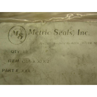 Metric Seals 25X30X2 Copper Ring (Pack of 15)
