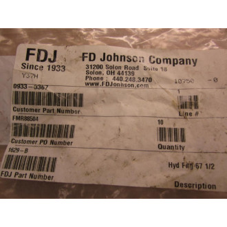 FD Johnson 1629-B Grease Fitting Y37H 10750-0 (Pack of 10)