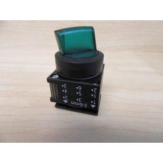 Siemens 3SB3001-2HA41 Green 3 Position 3SB30012HA41 wBase - New No Box