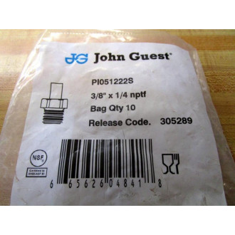 John Guest PI051222S Stem Adapter Fitting (Pack of 10)