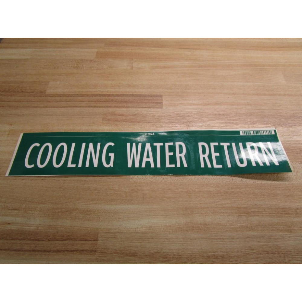 Lab Safety Supply, 51792A Cooling Water Return Label (Pack of 4) - New No Box
