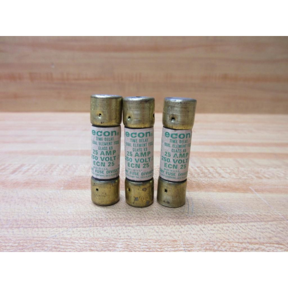 Economy ECN 25 Econ Fuse ECN25 (Pack of 3) - New No Box