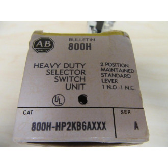 Allen Bradley 800H-HP2KB6AXXX Selector Switch SER A