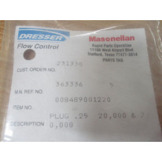 Dresser 008489001220 Masoneilan Plug