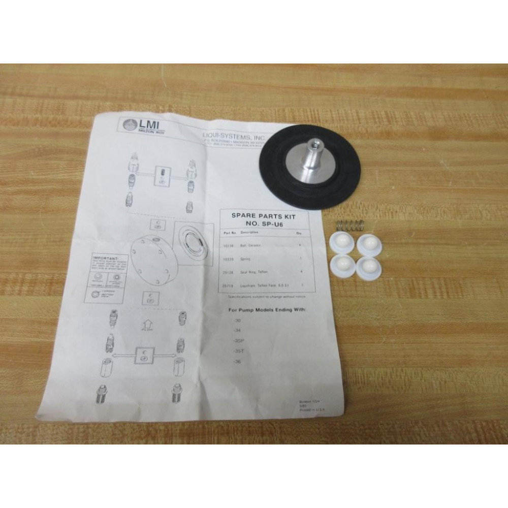 LMI Milton Roy SP-U6 Liqui-Systems Spare Parts Kit SPU6 - New No Box
