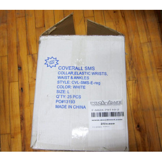 Keystone CVL-SMS-E-L Disposable Coverall CVLSMSEL Large (Pack of 25)