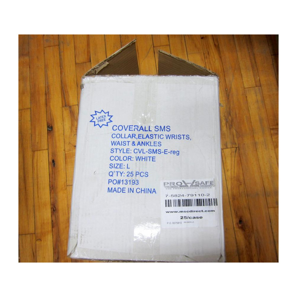 Keystone CVL-SMS-E-L Disposable Coverall CVLSMSEL Large (Pack of 25)