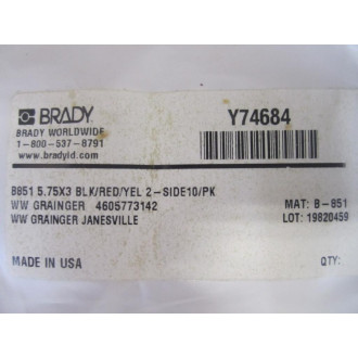 Brady 9CP15 'STEAM LEAK' Tag Y74684 (Pack of 10)
