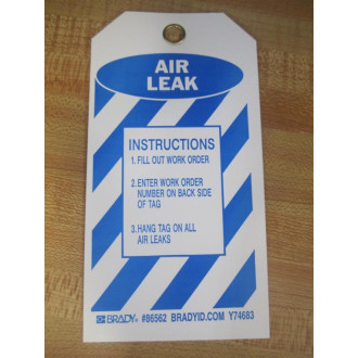 Brady 86562 'AIR LEAK' Tag (Pack of 10)
