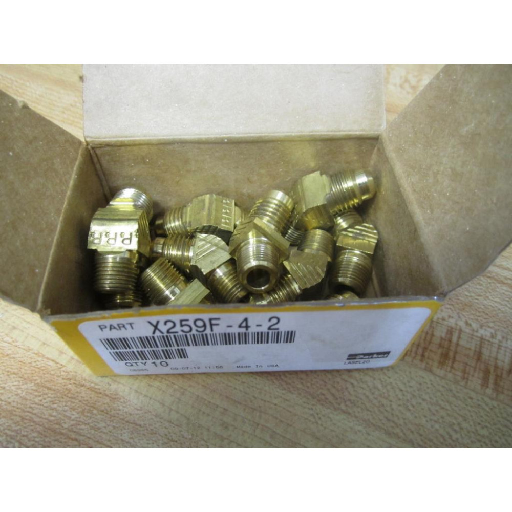 Parker X259F-4-2 Brass Fitting X259F42 (Pack of 10)