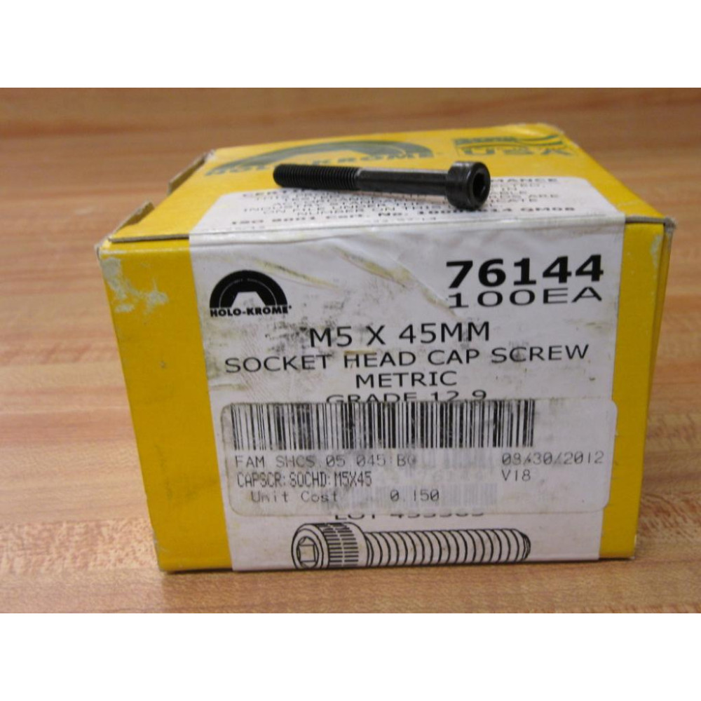 Holo-Krome 76144 Socket Head Cap Screw M5 X 45MM (Pack of 97)