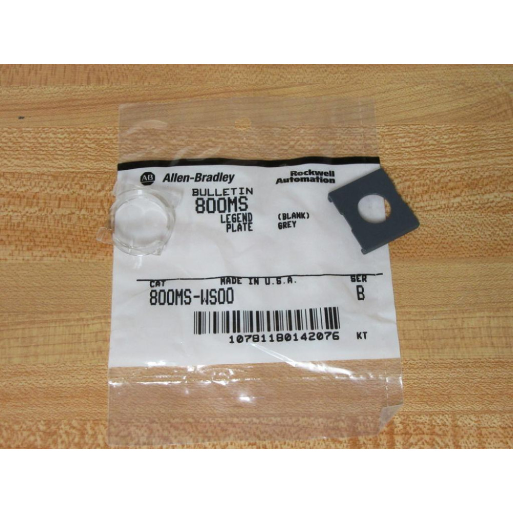 Allen Bradley 800MS-WS00 Legend Plate 800MSWS00