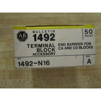Allen Bradley 1492-CA Terminal 1492CA Barrier 1492-N16 (Pack of 35)
