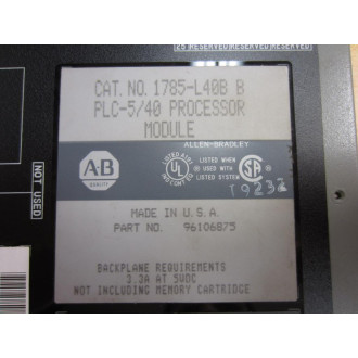 Allen Bradley 1785-L40B CPU Module 1785L40B Series B - Used