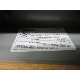 Saginaw Control & Engineering SCE-604SC Electrical Enclosure SCE604SC - Used