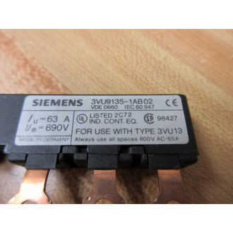 Siemens 3VU9135-1AB02 Bus Bar 3VU91351AB02 (Pack of 2) - Used