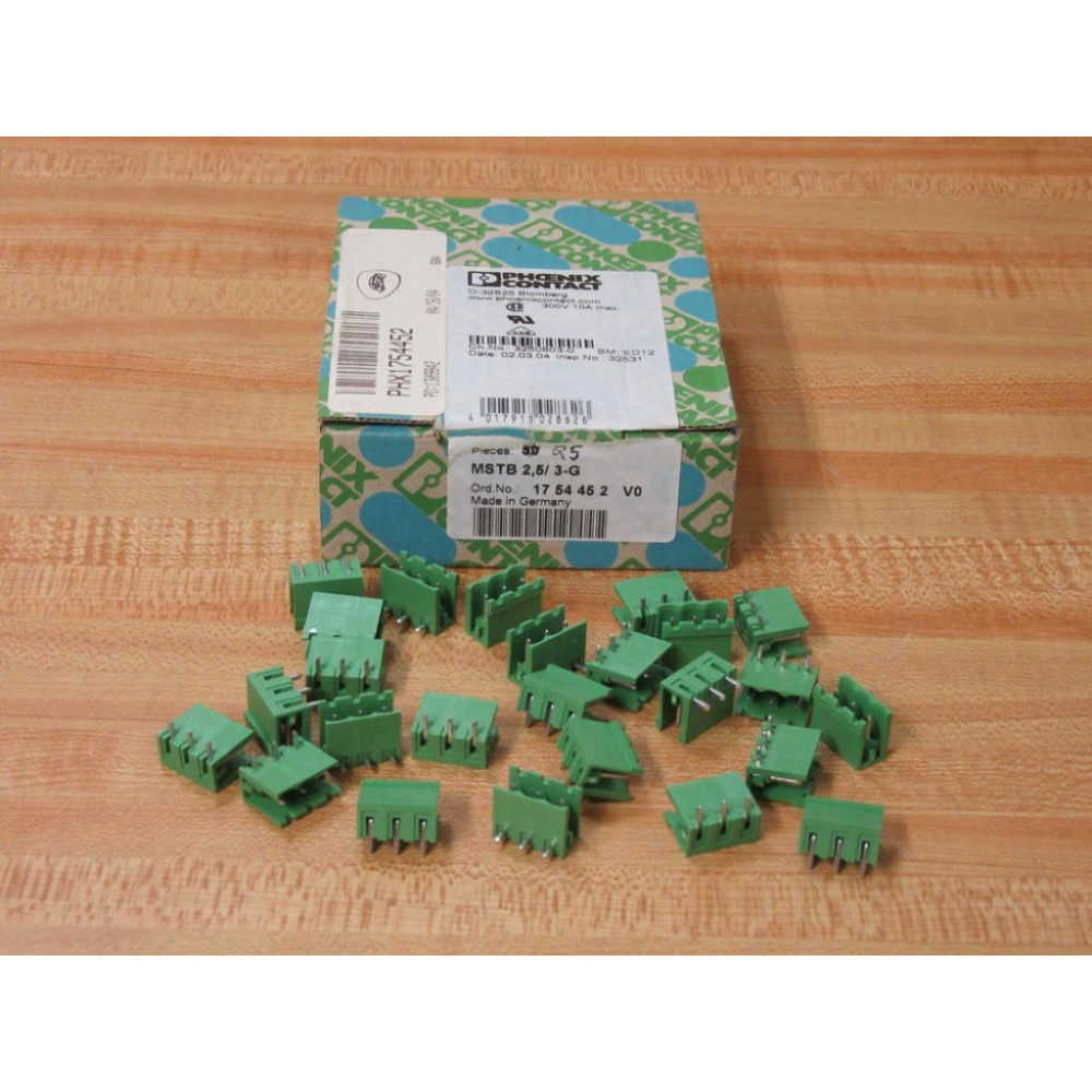 Phoenix Contact MSTB 2,5 3-G Feed Through Header 17 54 45 2 (Pack of 25)