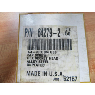 64279-2 Hex Scocket Head Cap Screw 642792 (Pack of 50)