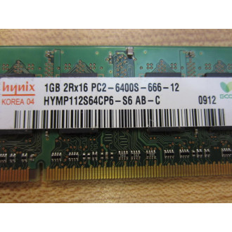 Hynix HYMP112S64CP6-S6 1GB Memory RAM  PC26400s66612 HYMP112S64CP6S6 AB-C - Used