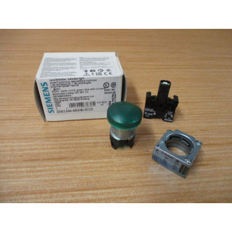 Siemens 3SB3644-6BA40-0CC0 Green 3SB36446BA400CC0 w3SB3403-1PC & Base,Clip