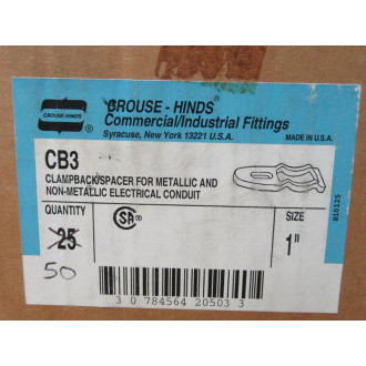 Crouse & Hinds CB3 1" Clamp Back (Pack of 50)