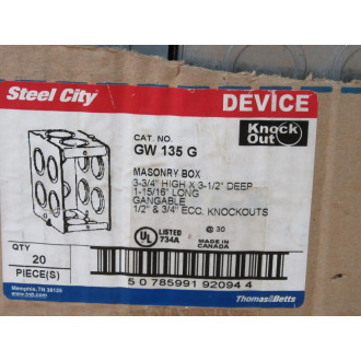 Thomas & BettsSteel City GW 135 G Masonry Box GW135G (Pack of 20)