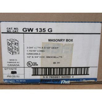 Thomas & BettsSteel City GW 135 G Masonry Box GW135G (Pack of 19)