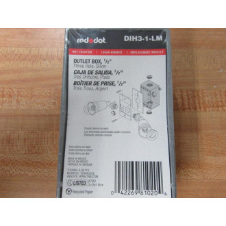 Red Dot DIH3-1-LM 12" Outlet Box DIH31LM (Pack of 4)