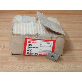 Kindorf B-910-38 Galv-Krom Steel Nuts B91038 (Pack of 100)