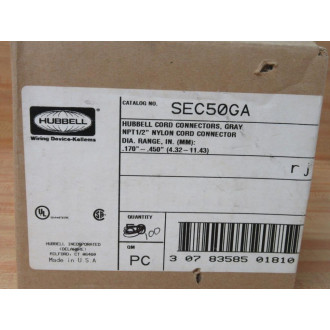 Hubbell SEC50GA 12" Cord Connector (Pack of 100)