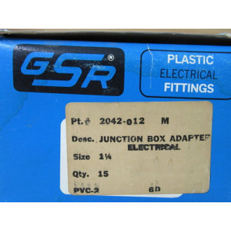 GSR 2042-012 1-14" Junction Box Adapter 2042012 (Pack of 15)