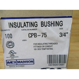 Madison Electric CPB-75 Insulating Bushing 34" (Pack of 100)