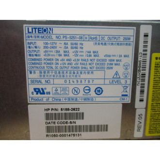 Liteon PS-5251-08 HP Power Supply 5188-2622 - Used