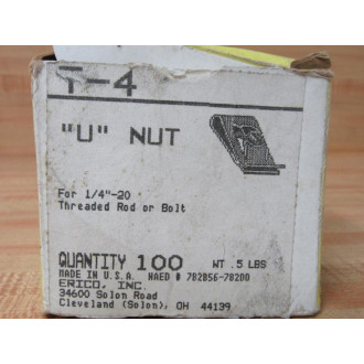 Erico Caddy T-4 "U" Nut T4 (Pack of 100)
