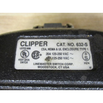 Linemaster Switch 632S Foot Pedal No Cord Clamp
