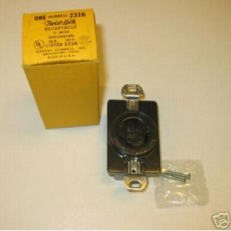 Hubbell HBL 2310 Twist-Lock Receptacle  HBL2310 Rectangle (Pack of 2)