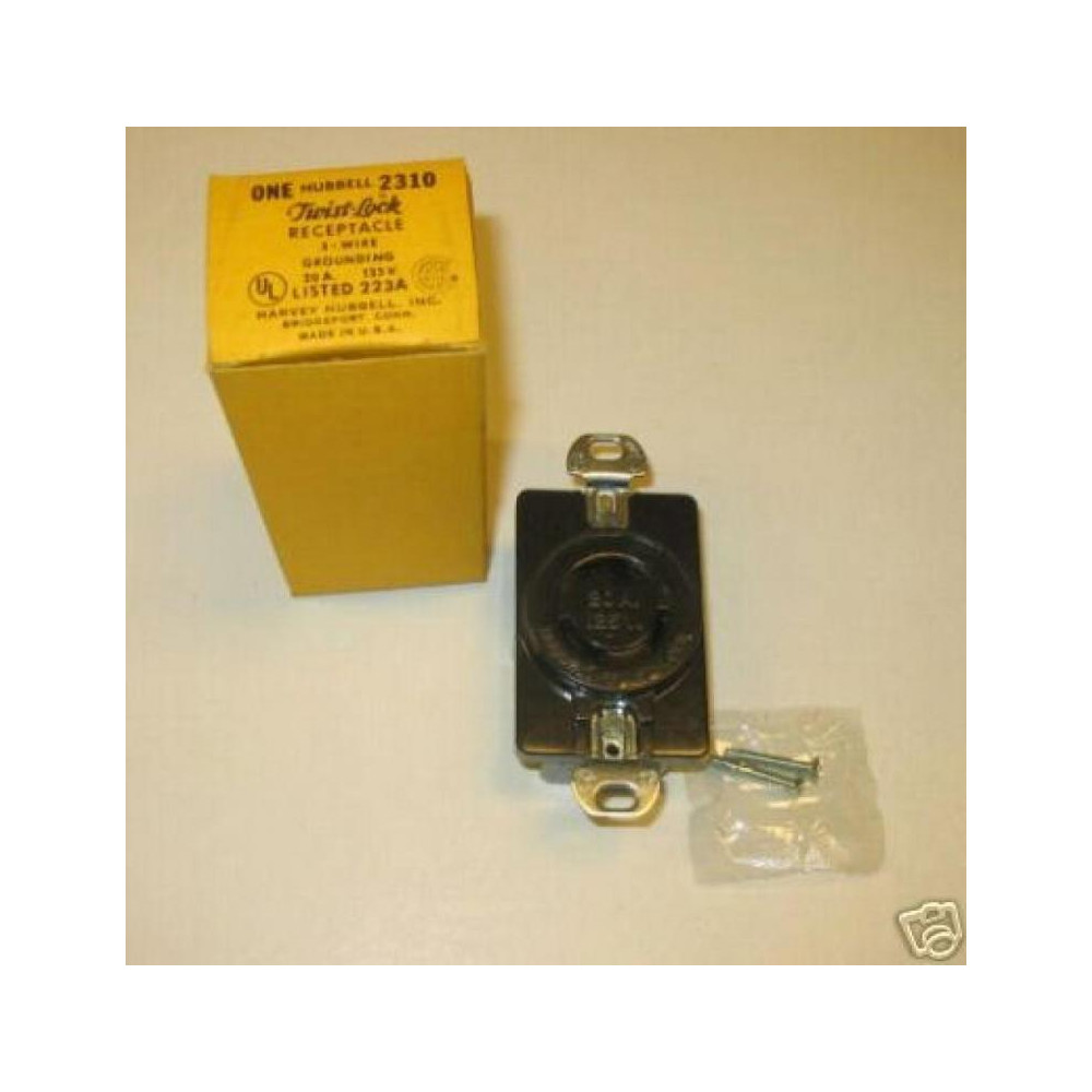 Hubbell HBL 2310 Twist-Lock Receptacle  HBL2310 Rectangle (Pack of 2)