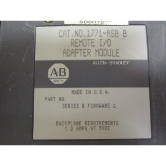 Allen Bradley 1771-ASB Module Ser. B, FW Rev. G - Used