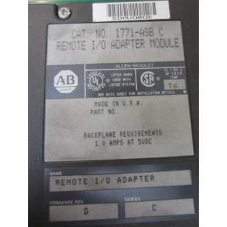 Allen Bradley 1771-ASB Module Ser.C, FW Rev.D - Used