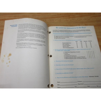 Allen Bradley 40065-236-01(C) User's Manual 40065-236-01 - New No Box