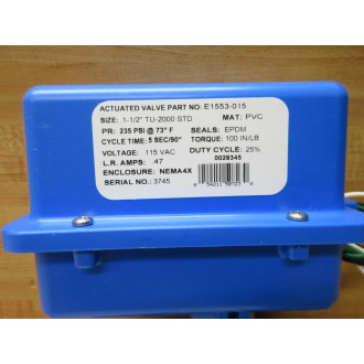 Spears E1553-015 Actuated Valve Electro 100 Size: 1-12" - New No Box