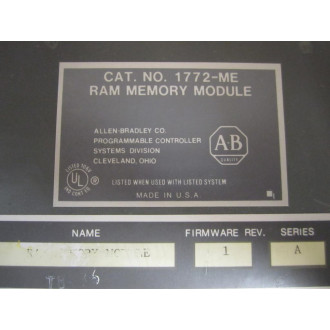 Allen Bradley 1772-ME Memory Module  1772ME Series A Rev 5 - Used