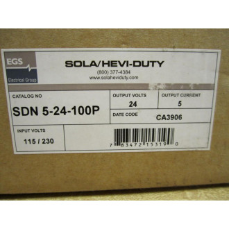 Sola SDN 5-24-100P Power Supply SDN524100P